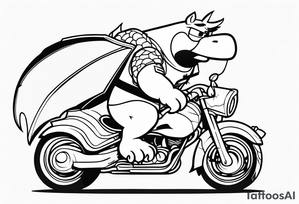 peter griffin wearing iron armor and riding a dragon tattoo idea