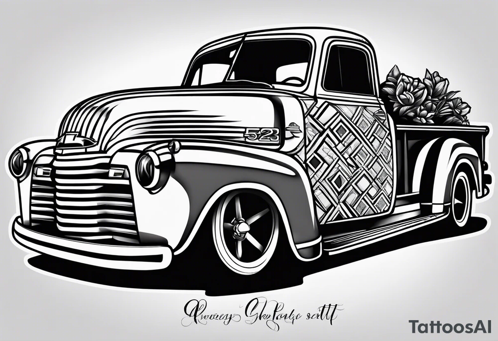 52 chevy 5 window pick up tattoo idea