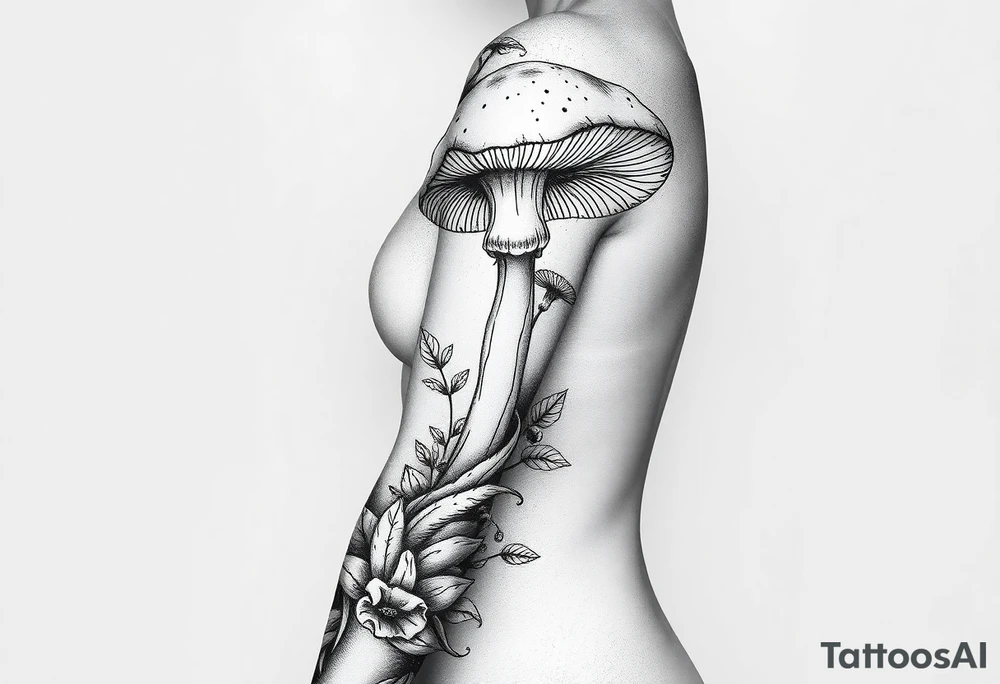 Mushroom vintage tattoo idea