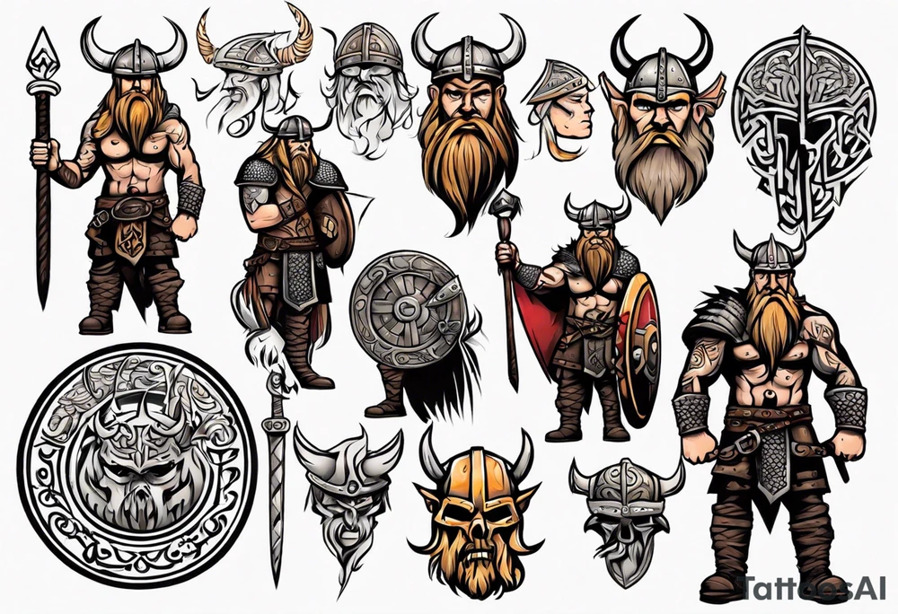 viking warrior tattoo idea