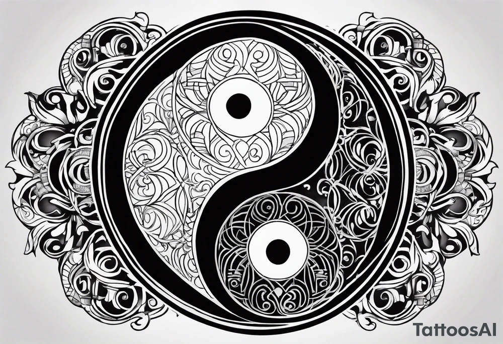 Yin yang symbol with sacred geotry patterns tattoo idea Yin yang symbol with sacred geotry patterns tattoo idea