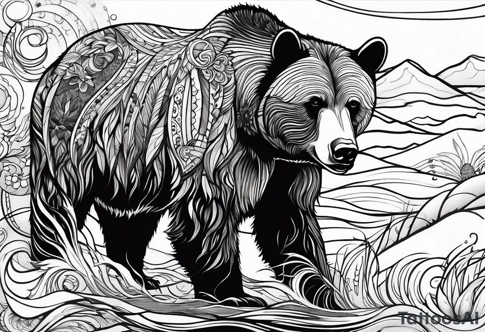 Alaskan brown bear tattoo idea