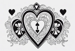 Skeleton stabbing the ace of hearts tattoo idea