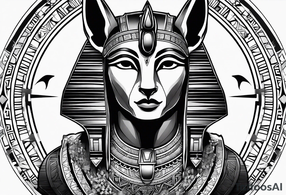 Egyptian with Anubis tattoo idea