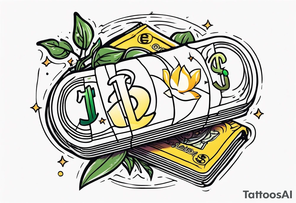 cute money tattoo idea