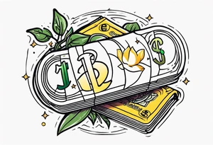 cute money tattoo idea