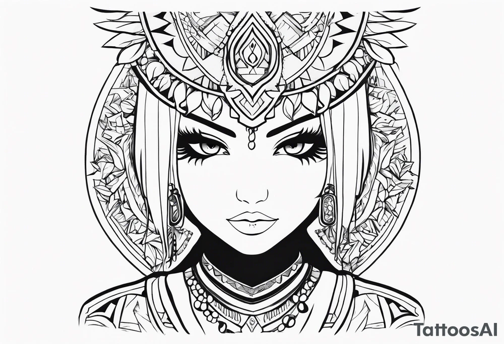 anime girl mexican tattoo idea