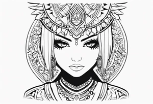 anime girl mexican tattoo idea
