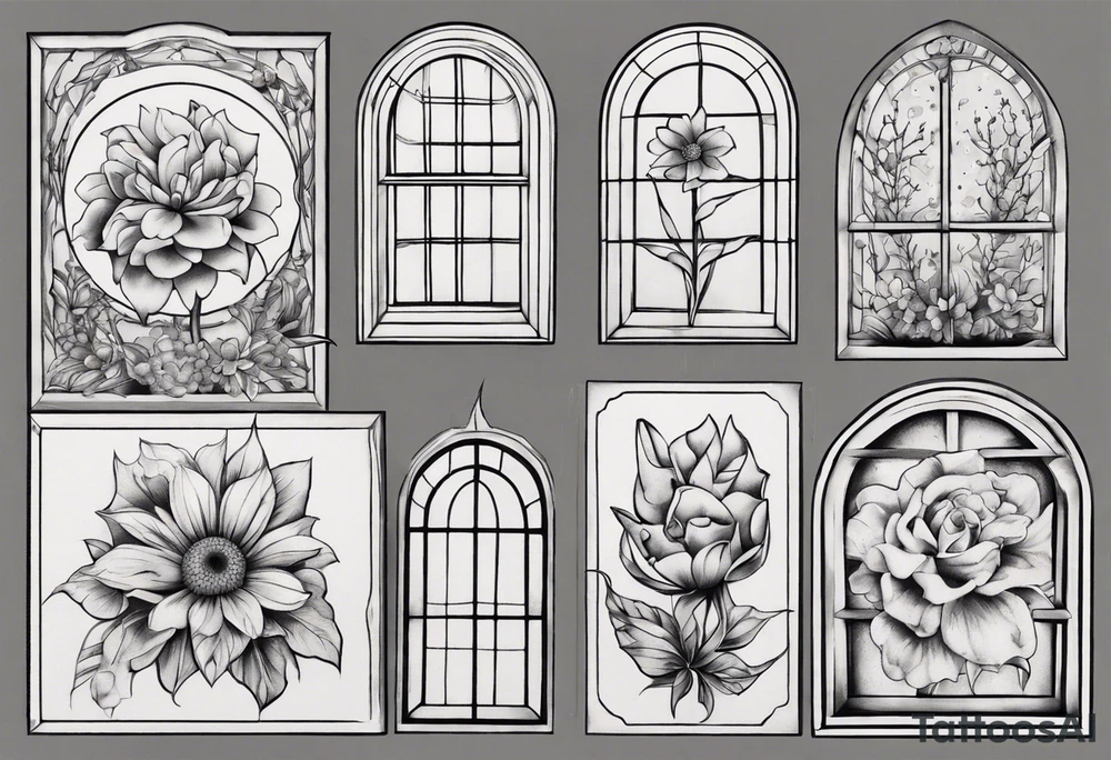 flower in a window tattoo idea