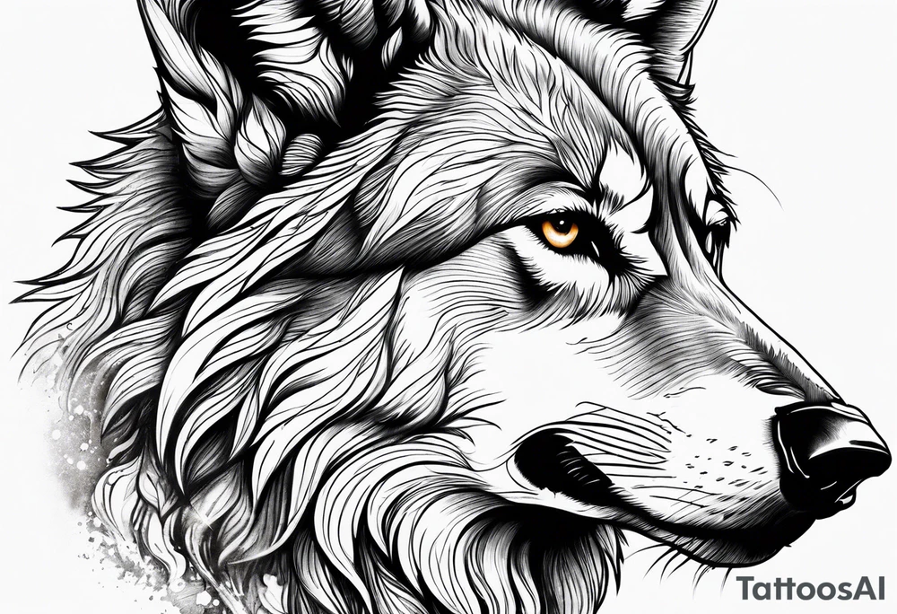 Wolf howling tattoo idea