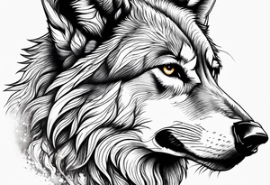 Wolf howling tattoo idea