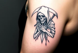 Grim reaper complex with shaving tattoo idea