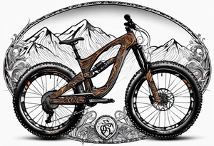 Mountain bike made of a copperhead body tattoo idea