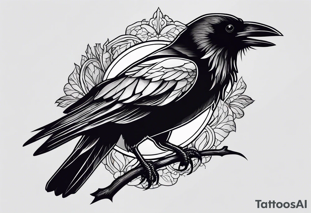 simple raven tattoo idea