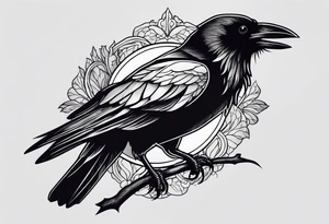simple raven tattoo idea