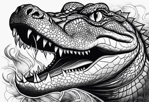 Arm sleeve with alligators and  pythons lightning tattoo idea