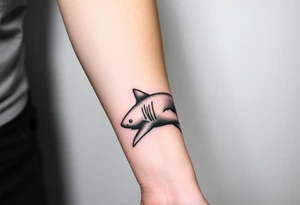 powerful  small great white shark moving forward tattoo tattoo idea