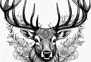 bow and arrow hunting deer tattoo idea