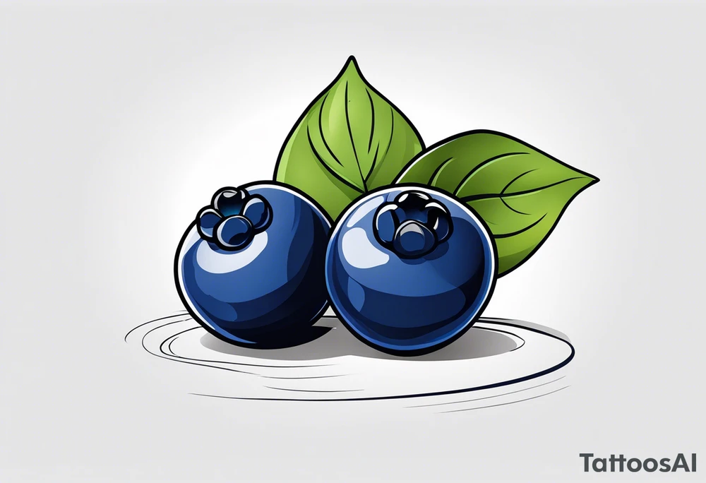3 blueberries with a leaf tattoo idea