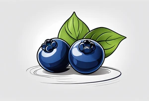 3 blueberries with a leaf tattoo idea