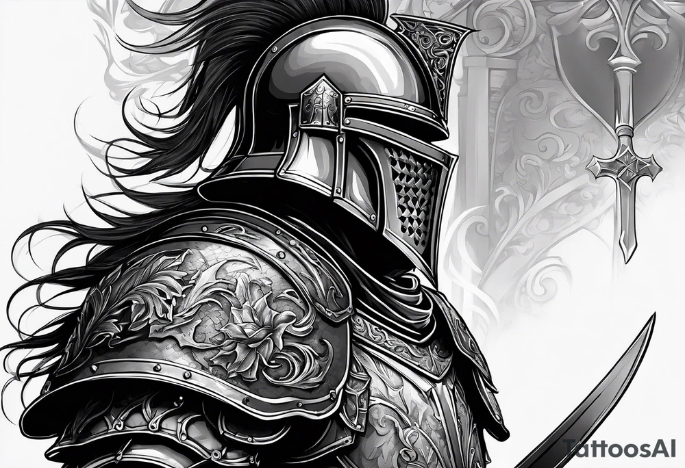 knight in heavy armor tattoo idea
