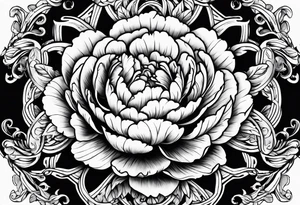 Peonies mystic eye tattoo idea