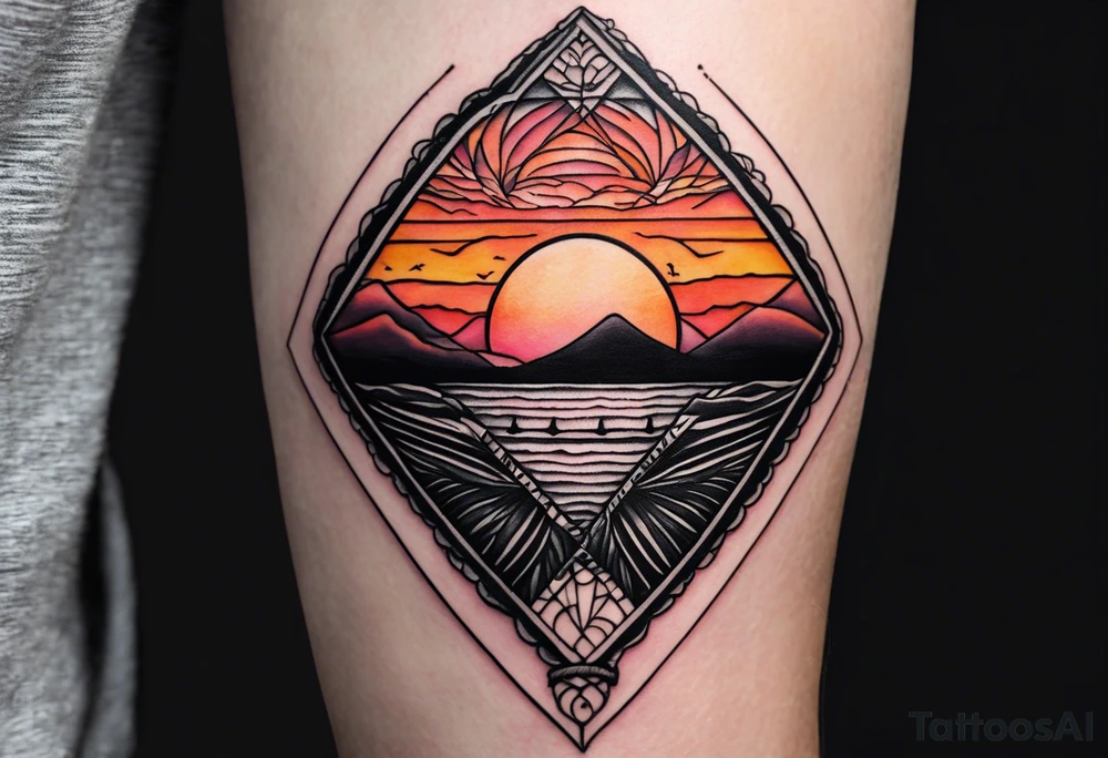 Simple line tattoo of a sunset with the inscription Memento mori
I want to put it on my knee tattoo idea