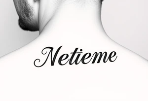 Name on the side of my neck behind the ear cover up tattoo idea tattoo idea