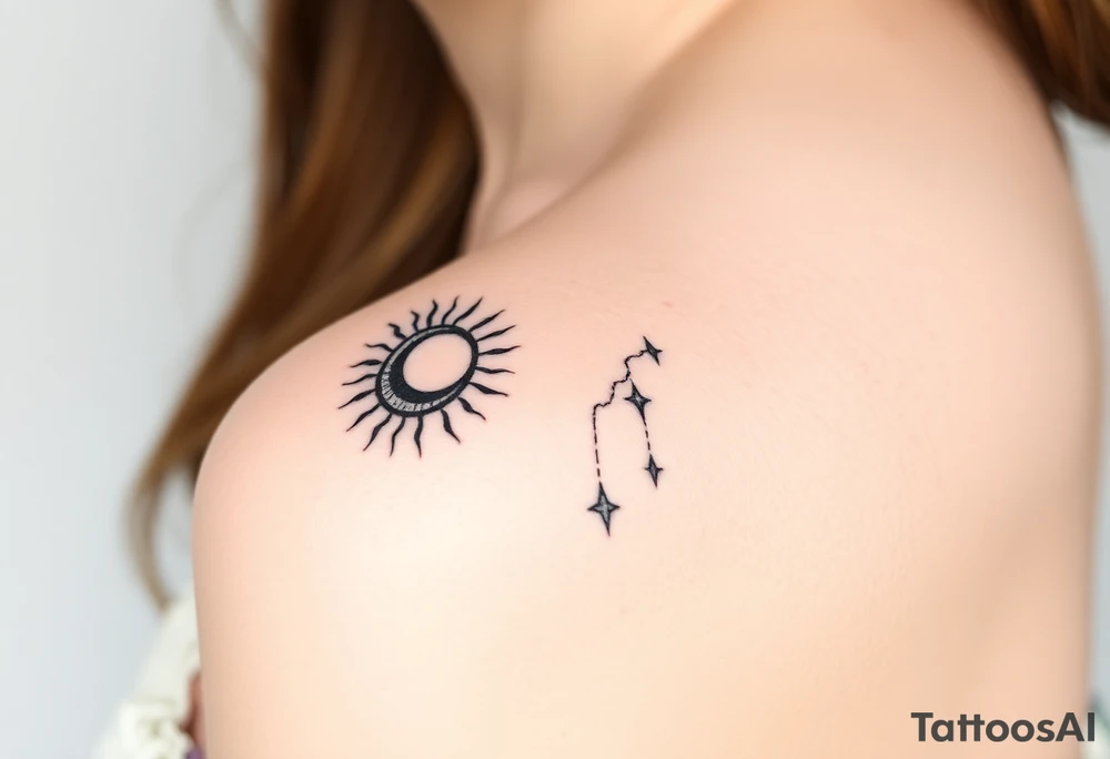 The sun the moon and the stars cascading tattoo idea