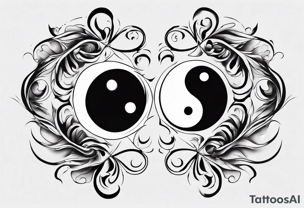 Abstract yin and Yang tattoo idea