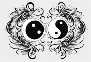 Abstract yin and Yang tattoo idea