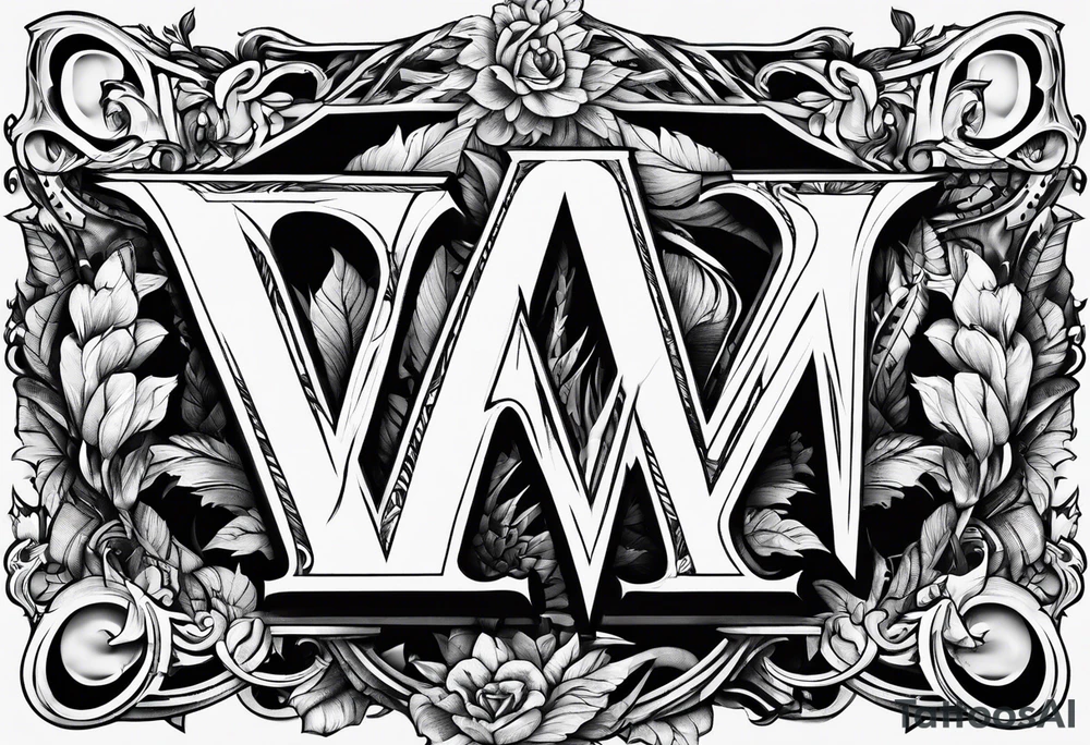 the letters A W R tattoo idea