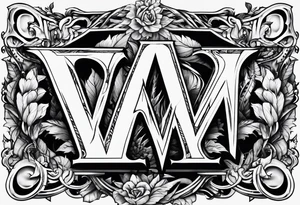 the letters A W R tattoo idea