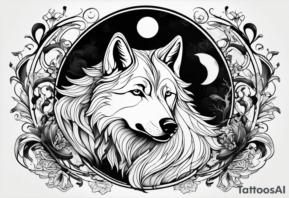 black wolf and white wolf in a ying yang style tattoo idea black wolf and white wolf in a ying yang style tattoo idea