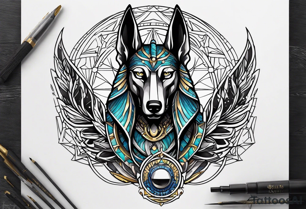 Scales of Anubis tattoo idea