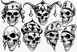 jester skull tattoo idea