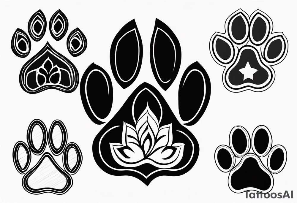 dog paw tattoo idea
