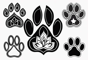 dog paw tattoo idea