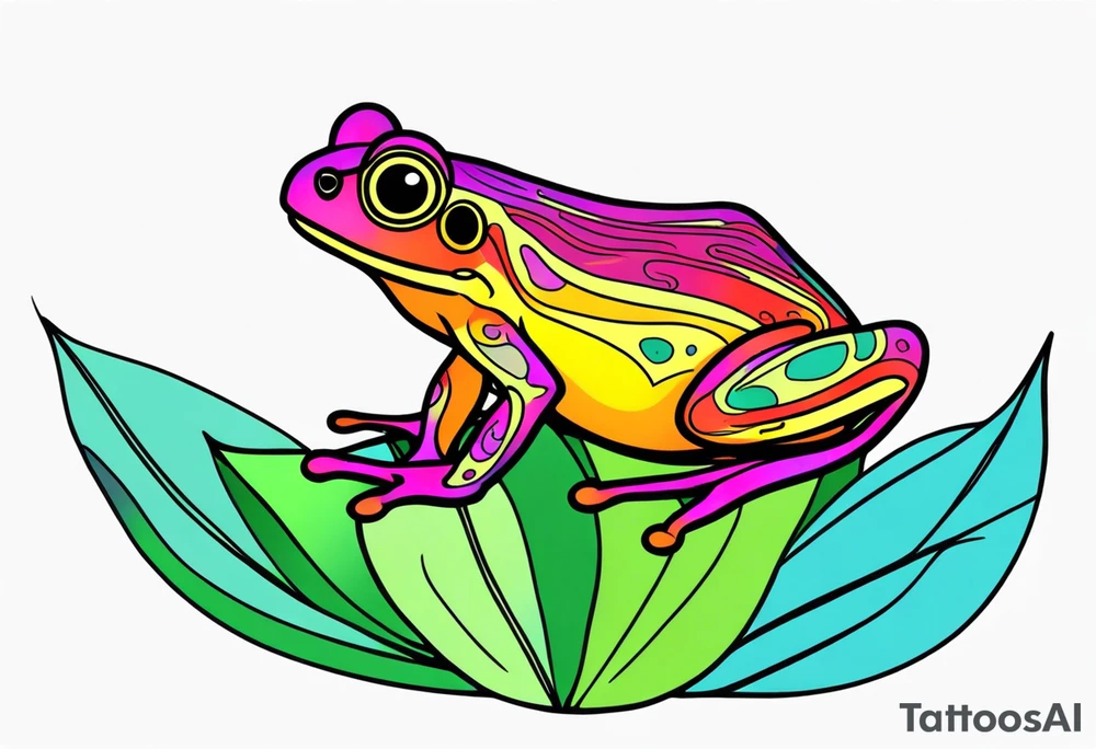 a psychedelic frog tattoo idea
