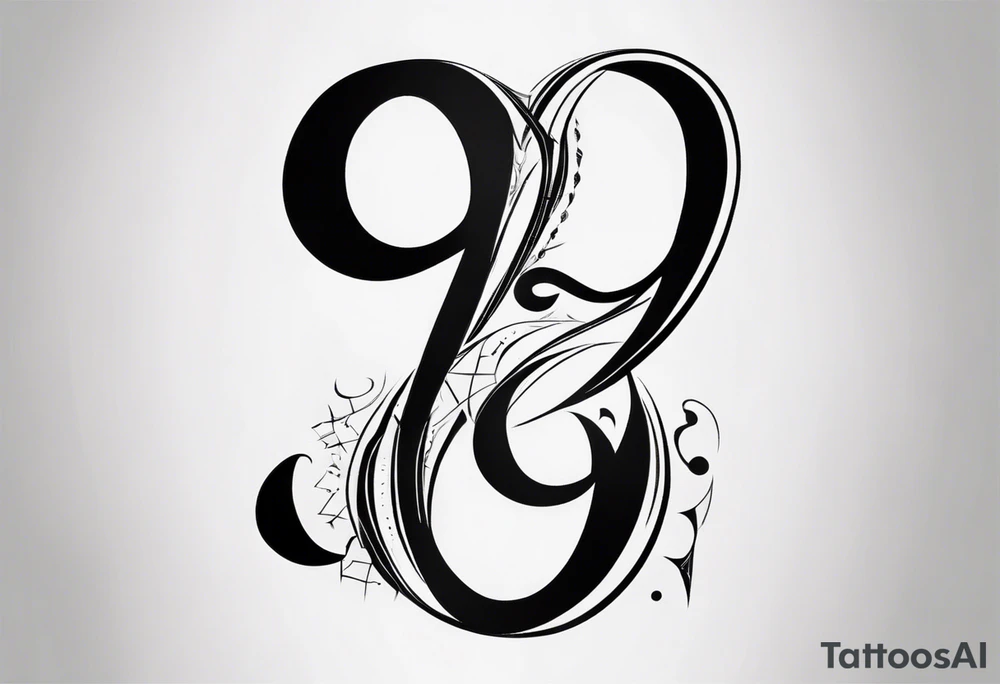 number 9 upside down and right side up connected in the middle. Tall and thin tattoo idea number 9 upside down and right side up connected in the middle. Tall and thin tattoo idea