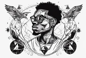Adventurous black boy who is playful and has zero fear and ready to tackle the world tattoo idea