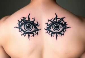 Itachi and Sasuke's mangekyo sharingan eyes side by side tattoo idea