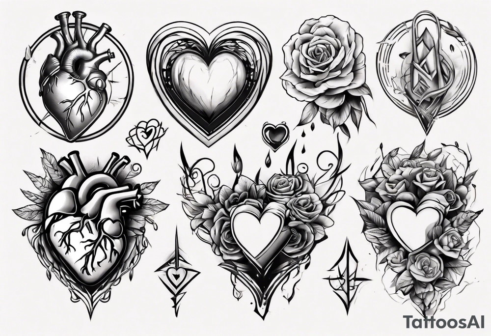 A modern heart tattoo idea