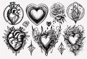 A modern heart tattoo idea