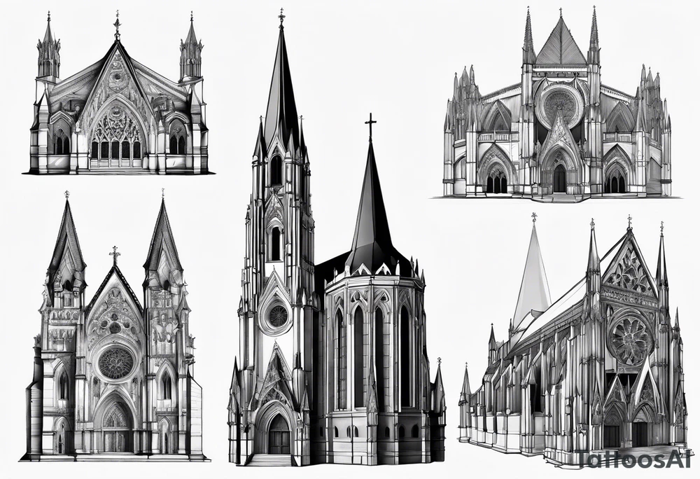 gothic cathedral tattoo idea