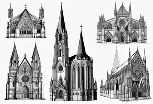 gothic cathedral tattoo idea