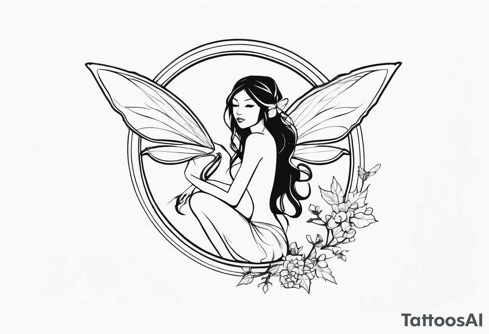 Fairy with the word miate tattoo idea