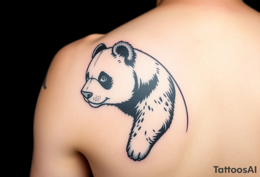 panda bear for arm placement tattoo idea
