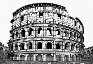 colosseum with cobble stone tattoo idea