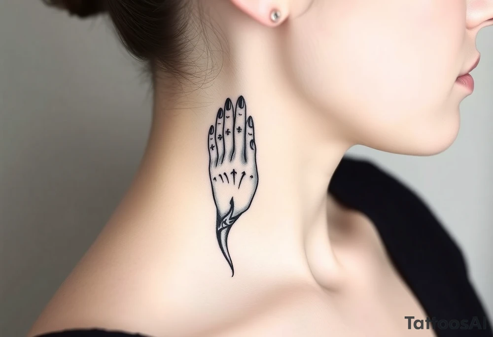 blackwork hand tattoo idea